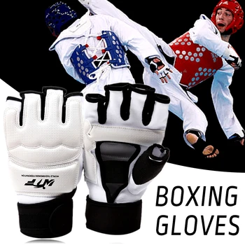 Taekwondo Eldiven Yarım Parmak boks eldiveni kum torbası Eğitim koruyucu eldiven Spor El Koruyucu Ekipman