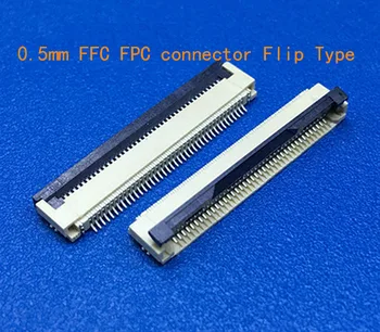 NUOPEYLO 10 adet FFC / FPC konektörü 0.5 mm 4 Pin 5 6 7 8 10 12 16 18 20 22 24 30 P Alt Kontak Dik açı SMD / SMT ZIF fpc