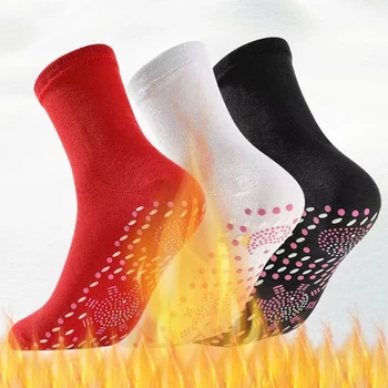 Kendinden ısıtmalı Çorap Erkekler Kadınlar Ayak Masajı Manyetik Terapi Sağlık ısıtmalı çorap kaymaz Noktalar Rahatlatmak Yorgun Kış sıcak ekipman