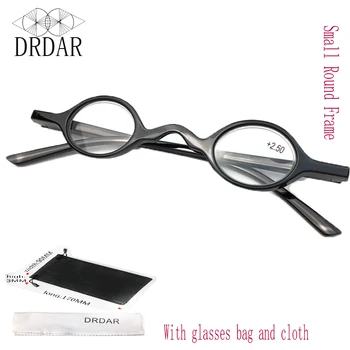 DRDAR Yeni 2021 Küçük okuma gözlüğü Siyah kadın Mini çerçeve Yuvarlak Retro Tarzı Erkekler Okuma ayna Moda Optik + 125 + 3.25