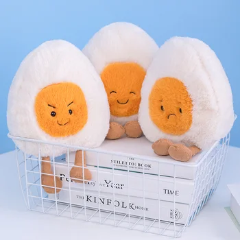 23 cm Kawaii Haşlanmış Yumurta Stufed Oyuncak Yumuşak Yumurta Peluş Bebek Çocuk Oyuncakları Yatıştırmak Oyuncaklar Odası Dekor Yastık Peluş Sevimli Hediye Çocuklar için Bebek