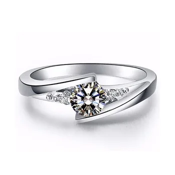Yeni AAA Kübik Zirkonya Promise Yüzükler Kadınlar için Zarif Gümüş Renk Düğün Nişan Yüzüğü Yıldönümü sevgililer Günü Hediyeleri 2