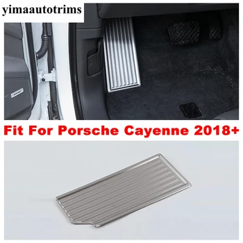 Araba Sol Ayak İstirahat Footrest Pedalı krom çerçeve Trim Porsche Cayenne 2018 - 2022 İçin Paslanmaz Çelik Aksesuarlar İç Kiti 0