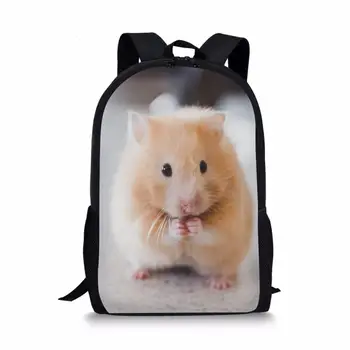 HYCOOL okul çantası Çocuk Cadılar Bayramı Hediye Sevimli Kedi Pet Hamster Baskı Okul Öğrenci Kitap Çantası Çocuklar Omuz Sırt Çantası Erkek Kız için