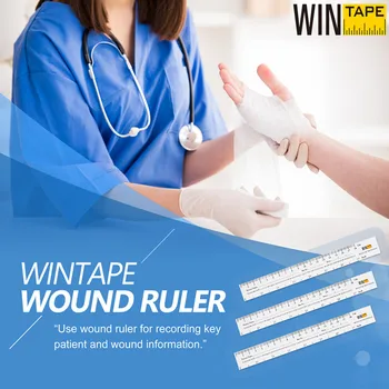 WINTAP 100 Adet/Sert Tıbbi mezura 18CM 7 İnç Yara mezura Kağıtları Educare Yara Yapışkanlı Kağıt ölçüm cetveli Setleri