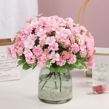 Yapay çiçekler 35 * 20 * 12cm ipek çiçek Küçük Papatya Buketi Begonya Topu Fotoğraf Sahne Amerikan yemek masası Çiçek Dekor