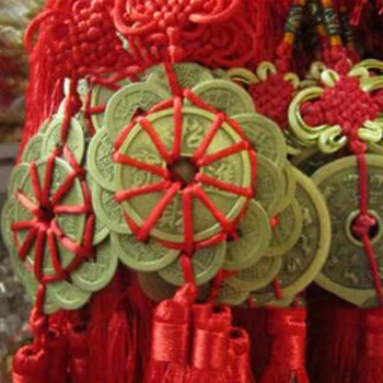 Ev Dekor Çin Şanslı Feng Shui Araba Ayna Kolye Şanslı Çekicilik Sembolü İyi Çekmek Servet ve İyi Şanslar Paraları