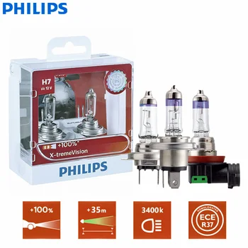 Philips X-treme Görüş H1 H4 H7 H11 9003 9005 9006 HB2 HB3 HB4 XV 12V + 100% Daha Parlak ışık Araba Halojen Far Lambası (e n e n e n e n e n e n e n e n e n e)