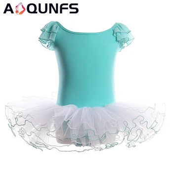 AOQUNFS Bale Leotard Kızlar için dans eteği Elbise Bale Giysileri Çocuklar Kadınlar için Kısa Kollu Pamuklu Kostümler Dans Kapalı