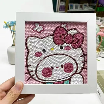 Kuromi Hello Kitty My Melody Cinnamoroll Pachacco Elmas Boyama Kiti 5D DIY çocuk Odası Dekor İşi Oyuncaklar Hediye