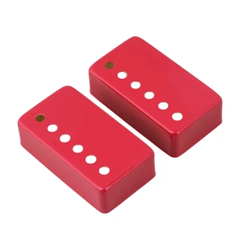 2 ADET 7x3. 8x2 cm Kırmızı Metal Elektro Gitar Humbucker Pickup Kapakları