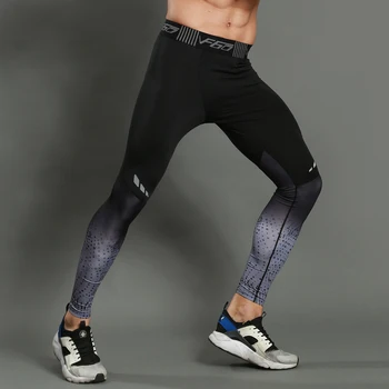 Erkekler Sıkıştırma Tayt Spor Spor alıştırma külodu Tayt Koşu Pantolon Degrade koşu pantolonları Hızlı Kuru Vücut Geliştirme Pantolon
