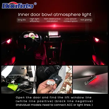 Araba dekorasyon ışık iç atmosfer ışıkları LED şerit lamba aksesuarları için otomatik kapı kase açılış emniyet uyarı otomotiv 5