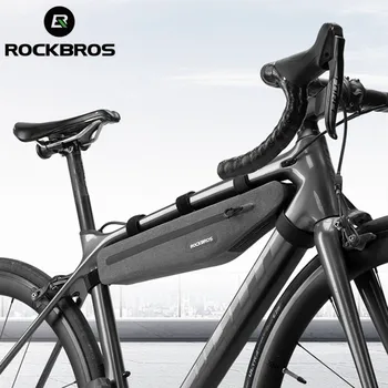 ROCKBROS Bisiklet Çantası Bisiklet üçgen çanta 1.5 L Ön Tüp Su Geçirmez Uzatılmış Çift Fermuarlı Çizilmeye dayanıklı Bisiklet Aksesuarları