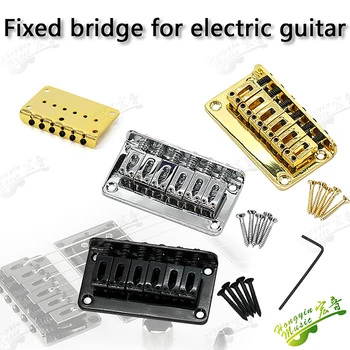 Elektro gitar sabit köprü dize plaka aracılığıyla 6 modu kısa gitar köprü alt giyebilir dize elektrik gitar aksesuar 0