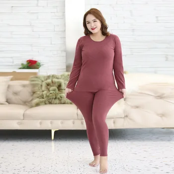 Kadın termal iç çamaşır Seti Artı Boyutu Giyim Paçalı Don De Kadife İnce Üst Alt Sonbahar Sıcak Pijama Elastik Ücretsiz Gemi 3