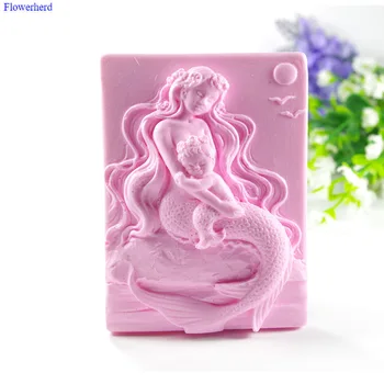 El yapımı Sabun Kalıp Kalın Yumuşak Gıda Sınıfı Silikon Mermaid Kalıp Fondan Kek silikon kalıp Kek Dekorları Doğum Günü Düğün Dekorları
