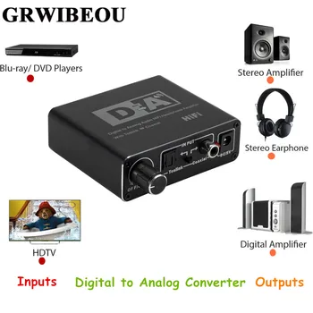 Grwibeou Hifi DAC dijitalden Analog ses dönüştürücü RCA 3.5 mm kulaklık amplifikatörü Toslink Optik Koaksiyel Çıkış Taşınabilir DAC