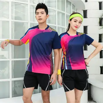 Ücretsiz baskı adı!Yeni Erkek / Kadın Badminton gömlek, spor badminton şort, Masa Tenisi formaları, Tenis gömlek tren elbise