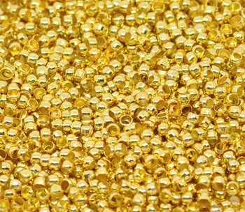 DoreenBeads 2mm Alaşım Sıkma Boncuk Yuvarlak Altın Renk DIY Unisex Hediye Metal Gevşek halka boncuk Kolye Takı Bulguları, 250 Adet