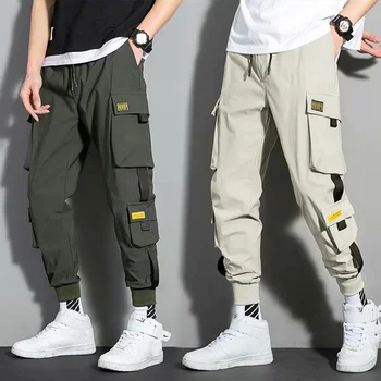 Streetwear Pantolon Erkek / Kadın Kore Tarzı Elastik Bel Sweatpants dökümlü pantolon Yaz Sonbahar Hip Hop Harajuku Pantolon