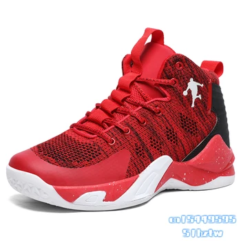Yeni Sonbahar Bahar Unisex Kırmızı basketbol ayakkabıları Erkekler Yüksek top Spor Erkek Atletik Spor Ayakkabı Kadın Rahat Nefes Sneakers