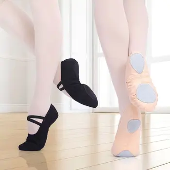 Kızlar bale ayakkabıları Tuval Bale Dans Terlik Kadın Çocuk Çocuk Klasik Uygulama Bölünmüş Taban 5 Renkler Yetişkin Düz Dans