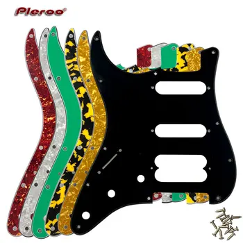Pleroo Gitar Parçaları-FD ABD Solak 72' 11 Vida Deliği Standart Başlangıç Oyuncu Humbucker Hss Gitar Pickguard Scratch Plaka