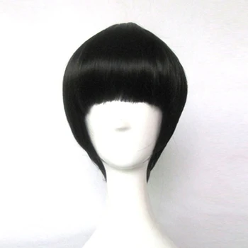 Kaya Lee siyah kısa sentetik saç Cosplay peruk ısıya dayanıklı kostüm partisi peruk + peruk kap