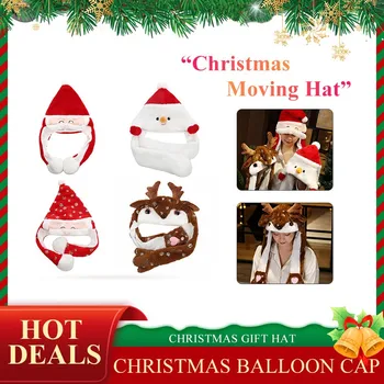 Merry Christmas Şapka Peluş Hareketli Kulaklar Yeni Yıl Kap Kardan Adam Geyik Noel Baba Şapka Çocuklar İçin Çocuk Yetişkin Noel Hediye Dekorasyon 0
