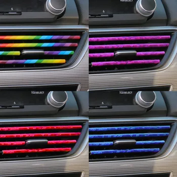 10 adet Araba Klima Hava Çıkışı Dekoratif Şerit, Örgü Klip Şerit U şeklinde Galvanik Parlak Şerit Krom kaplama Renk