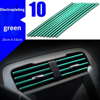 10 adet Araba Klima Hava Çıkışı Dekoratif Şerit, Örgü Klip Şerit U şeklinde Galvanik Parlak Şerit Krom kaplama Renk 1