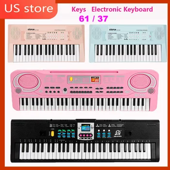 61 Tuşları Siyah Dijital Elektronik Klavye Elektronik piyano Çocuklar Hediye Enstrüman Müzikal klavye profesyonel Synthesiz
