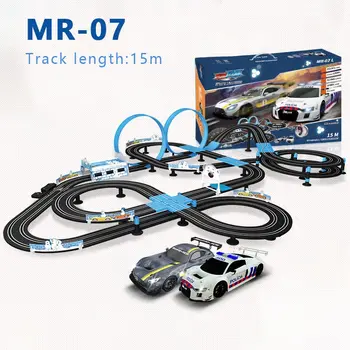 1: 64 Parça Yarış Oyuncak Elektrikli demiryolu rayı oyuncak seti Yarış Pisti Çift Uzaktan Kumanda Araba çocuk Oyuncak Yuvası Araba Tatil Hediye 0
