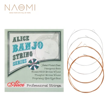 NAOMI 1 takım Alice Banjo Dize AJ07 Banjo Dizeleri 009 ila 030 inç Kaplama Çelik Kaplı Nikel Alaşımlı Yara AJ07