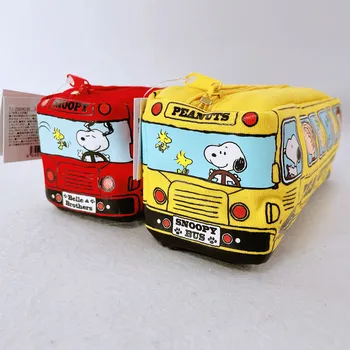 Kawaii Snoopy Karikatür Otobüs Stil Kişilik Ortaokul Öğrenci Kalem Çantası kalem kutusu Büyük kapasiteli kırtasiye çantası 1