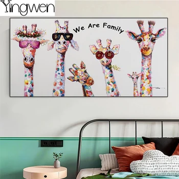 DİY Elmas Boyama Sevimli Zürafa Aile Elmas Mozaik Modern Hayvan Çapraz Dikiş Nakış Kiti Duvar Sanatı Ev Dekor Resim