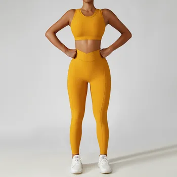 Kadın yoga kıyafeti spor sutyeni Yüksek Belli Tayt Eğitim Spor Tayt Kadın Koşu Spor Takım Elbise Yoga Giysileri