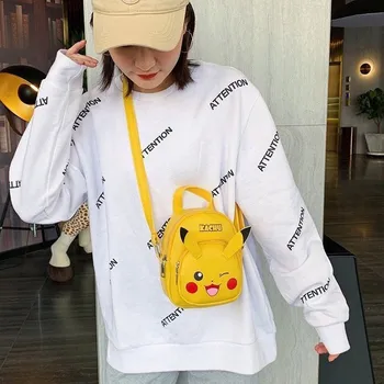 Pokemon Pikachu Küçük Çanta Net Kırmızı Yeni Sarı Deri Karikatür askılı çanta Sevimli Çevre Bebek Sırt Çantası Trend Hediye