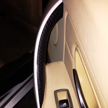 Araba tasarım İç Kapı Paneli kulp Kapakları Karbon Doku Kol Dayama Koruyucu Trim için BMW 3 4 Serisi F32 F34 F30 F35 5