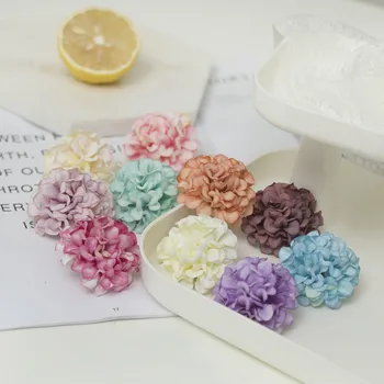 10 adet 10 Renkler 4.5 cm yapay çiçek Başları İpek Karanfil Papatya DIY Düğün Dekorasyon İçin Çiçek Gelin Buketi