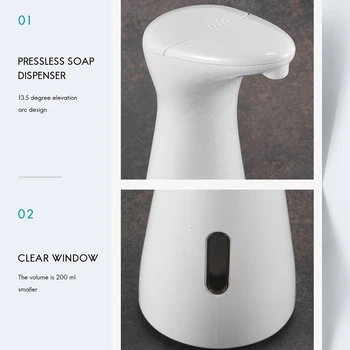 Otomatik Sabunluk, Basınsız Sabunluk, Otomatik kızılötesi sensörlü sabunluk Dağıtıcı, IPX6 Su Geçirmez 1