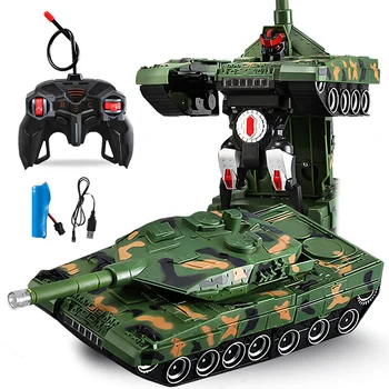 RC Muharebe Tankı Elektrikli Deformasyon Tankı Robot Ağır Büyük İnteraktif Askeri Savaş Uzaktan Kumanda Oyuncak erkek çocuk oyuncakları