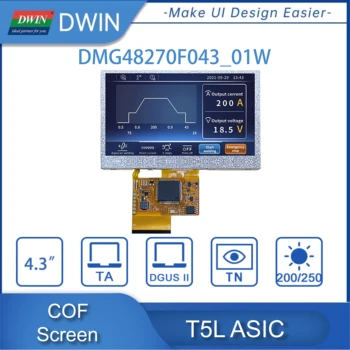 DWIN 4.3 İnç 480x272 TFT LCD ekran Akıllı COF Dokunmatik Ekran Modülü Düşük Maliyetli Dokunmatik Panel DMG48270F043_01W / 02 W