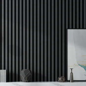 Modern Çizgili İletişim duvar kağıdı Bej Kremsi Beyaz Siyah Su Geçirmez Yatak Odası Oturma Odası Duvar papel de parede