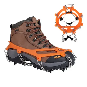 Kaliteli Açık Tırmanma Antiskid Krampon Kış Yürüyüş 8 Diş Buz Balıkçılık Kar Ayakkabısı Manganez Çelik Kayma Ayakkabı Kapakları