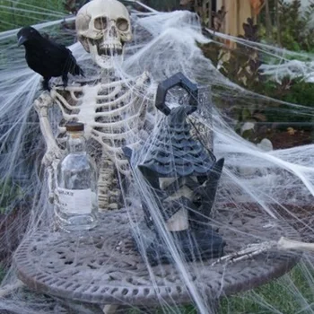 Beyaz Sıkı Örümcek Ağı Örümcek Web Korku Cadılar Bayramı Dekorasyon Mezarlık Perili ev Sahne Cadılar Bayramı Korkunç Parti Sahne Prop
