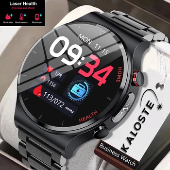 2022 Yeni EKG + PPG akıllı saat Erkekler Sangao Lazer Sağlık Kalp Hızı Kan Basıncı Spor Spor Saatler IP68 Su Geçirmez Smartwatch