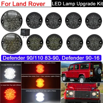 10 adet Füme lens arka sis lambası geri ışık komple LED lamba Yükseltme Kiti Land Rover Defender 1990-2016 İçin
