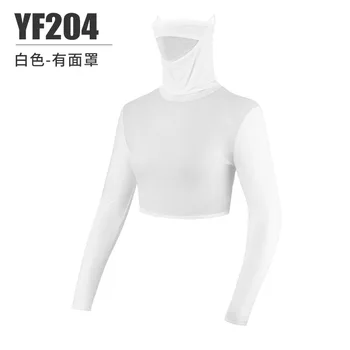 Yaz PGM Bayan Buz İpek Serin Gömlek Yarım Uzunlukta Uzun Kollu Kırpılmış Üstleri Güneş Koruyucu Golf İç Çamaşırı Maskesi Anti-UV UPF40+ 5